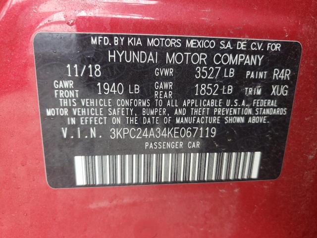 Photo 11 VIN: 3KPC24A34KE067119 - HYUNDAI ACCENT SE 