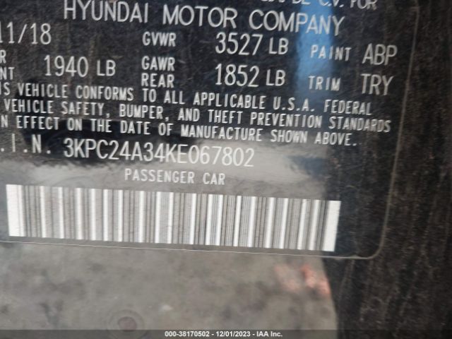 Photo 8 VIN: 3KPC24A34KE067802 - HYUNDAI ACCENT 