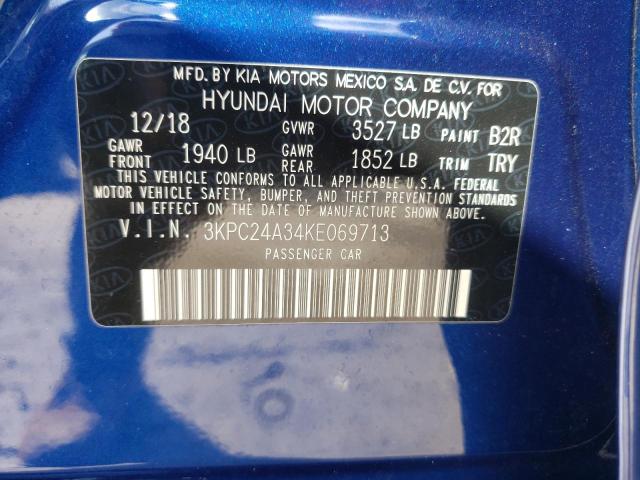 Photo 9 VIN: 3KPC24A34KE069713 - HYUNDAI ACCENT SE 