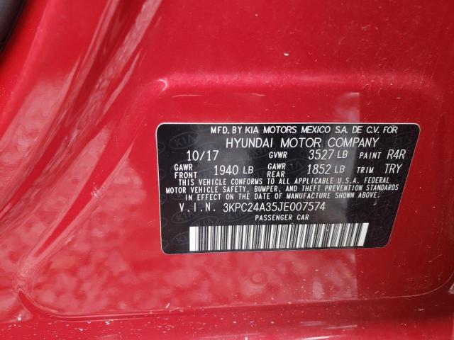 Photo 9 VIN: 3KPC24A35JE007574 - HYUNDAI ACCENT SE 