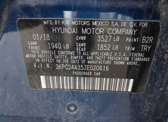 Photo 8 VIN: 3KPC24A35JE020616 - HYUNDAI ACCENT 