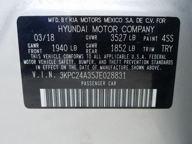 Photo 9 VIN: 3KPC24A35JE028831 - HYUNDAI ACCENT SE 