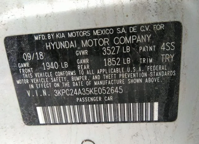 Photo 8 VIN: 3KPC24A35KE052645 - HYUNDAI ACCENT 