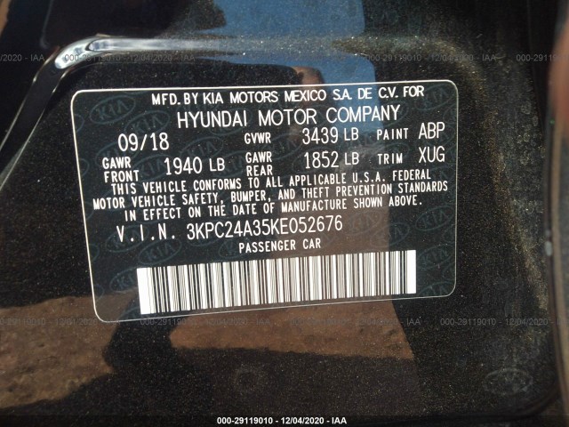 Photo 8 VIN: 3KPC24A35KE052676 - HYUNDAI ACCENT 