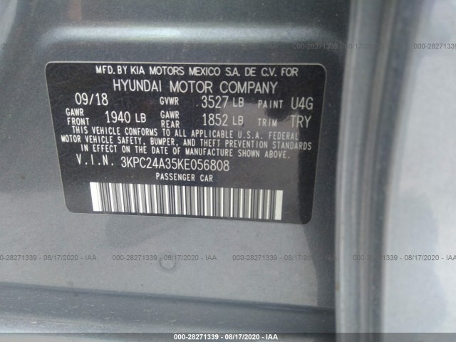 Photo 8 VIN: 3KPC24A35KE056808 - HYUNDAI ACCENT 