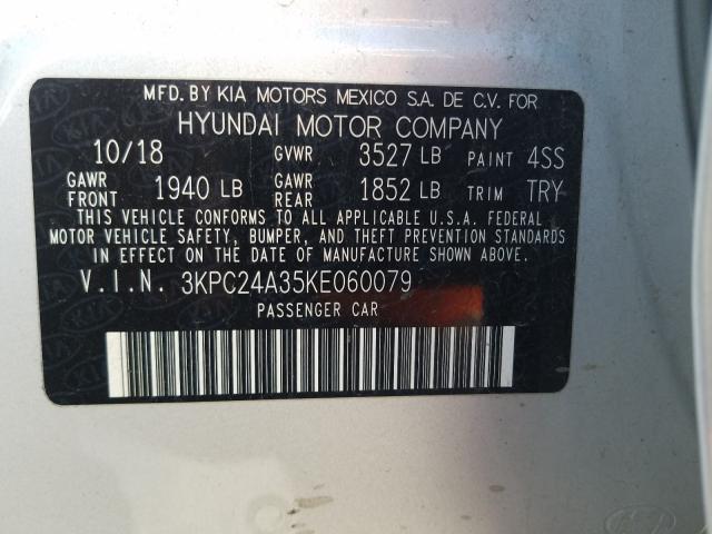 Photo 9 VIN: 3KPC24A35KE060079 - HYUNDAI ACCENT SE 