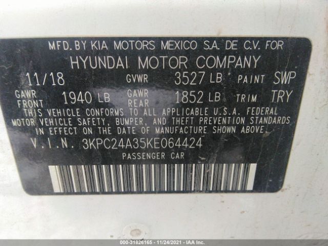 Photo 8 VIN: 3KPC24A35KE064424 - HYUNDAI ACCENT 