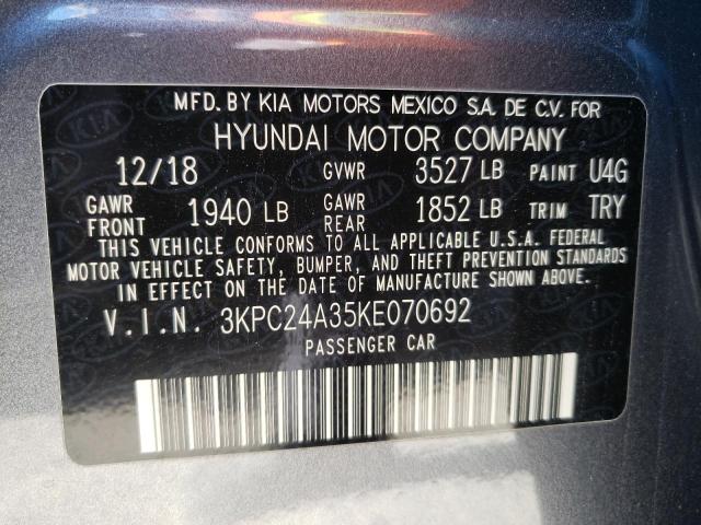 Photo 9 VIN: 3KPC24A35KE070692 - HYUNDAI ACCENT SE 