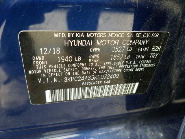 Photo 9 VIN: 3KPC24A35KE072409 - HYUNDAI ACCENT SE 