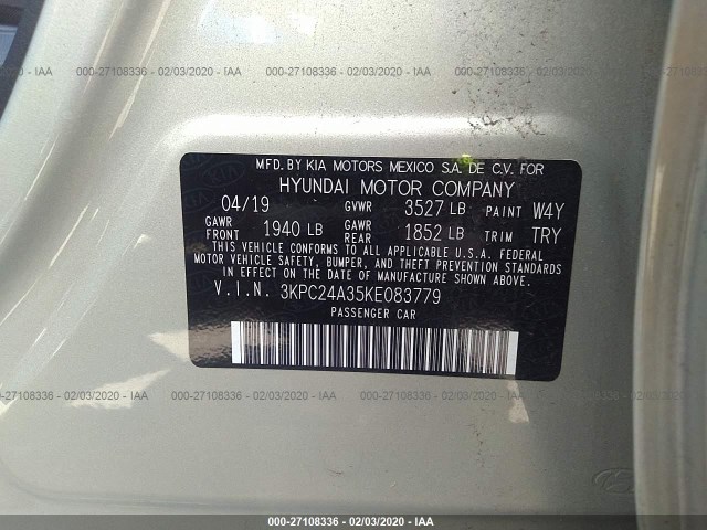 Photo 8 VIN: 3KPC24A35KE083779 - HYUNDAI ACCENT 