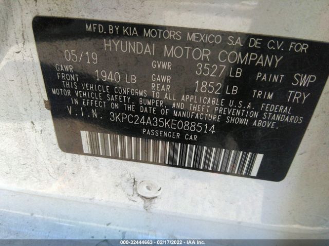 Photo 8 VIN: 3KPC24A35KE088514 - HYUNDAI ACCENT 