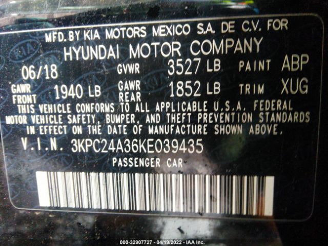 Photo 8 VIN: 3KPC24A36KE039435 - HYUNDAI ACCENT 