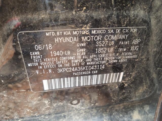 Photo 9 VIN: 3KPC24A36KE043114 - HYUNDAI ACCENT SE 