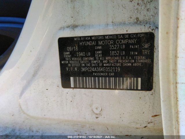 Photo 8 VIN: 3KPC24A36KE052119 - HYUNDAI ACCENT 