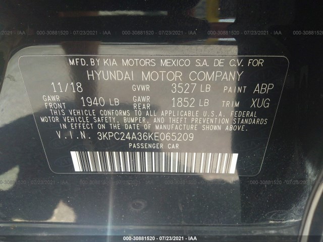 Photo 8 VIN: 3KPC24A36KE065209 - HYUNDAI ACCENT 