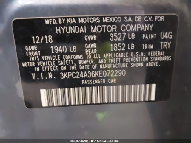 Photo 8 VIN: 3KPC24A36KE072290 - HYUNDAI ACCENT 