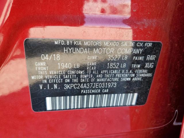 Photo 9 VIN: 3KPC24A37JE031973 - HYUNDAI ACCENT SE 