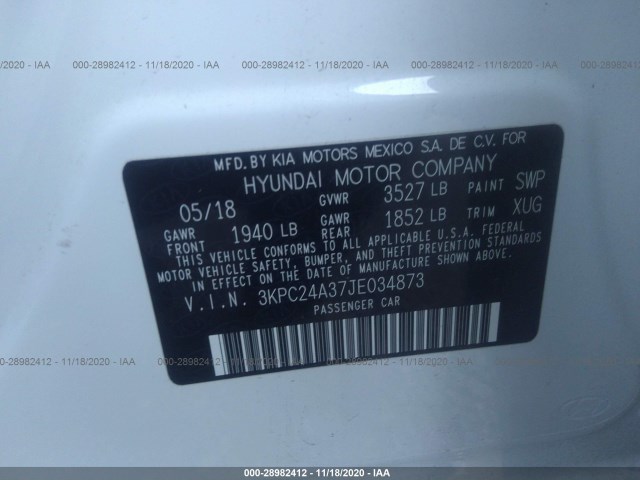 Photo 8 VIN: 3KPC24A37JE034873 - HYUNDAI ACCENT 