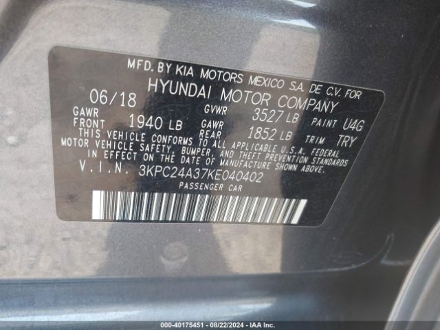 Photo 8 VIN: 3KPC24A37KE040402 - HYUNDAI ACCENT 