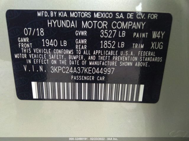 Photo 8 VIN: 3KPC24A37KE044997 - HYUNDAI ACCENT 