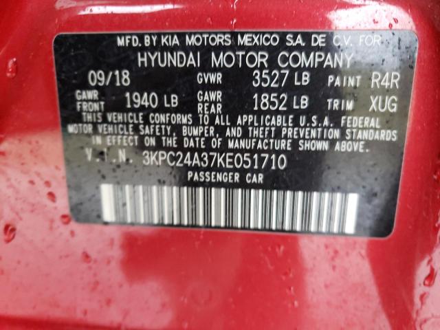 Photo 11 VIN: 3KPC24A37KE051710 - HYUNDAI ACCENT SE 