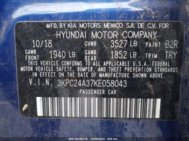 Photo 8 VIN: 3KPC24A37KE058043 - HYUNDAI ACCENT 