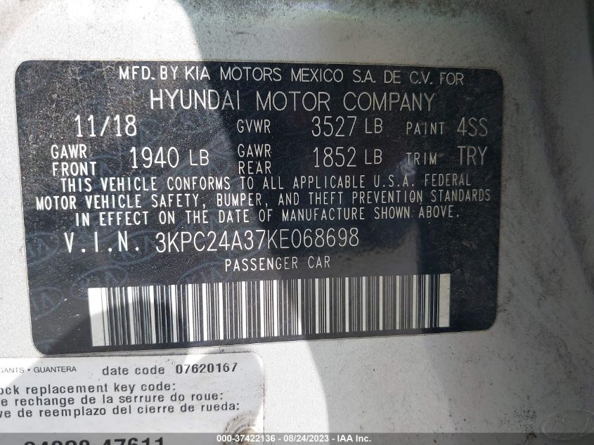 Photo 8 VIN: 3KPC24A37KE068698 - HYUNDAI ACCENT 