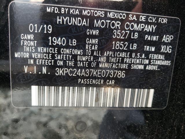 Photo 9 VIN: 3KPC24A37KE073786 - HYUNDAI ACCENT SE 