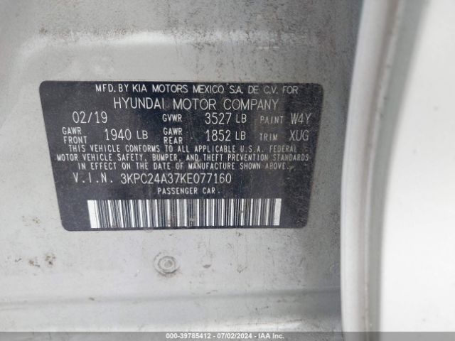 Photo 8 VIN: 3KPC24A37KE077160 - HYUNDAI ACCENT 