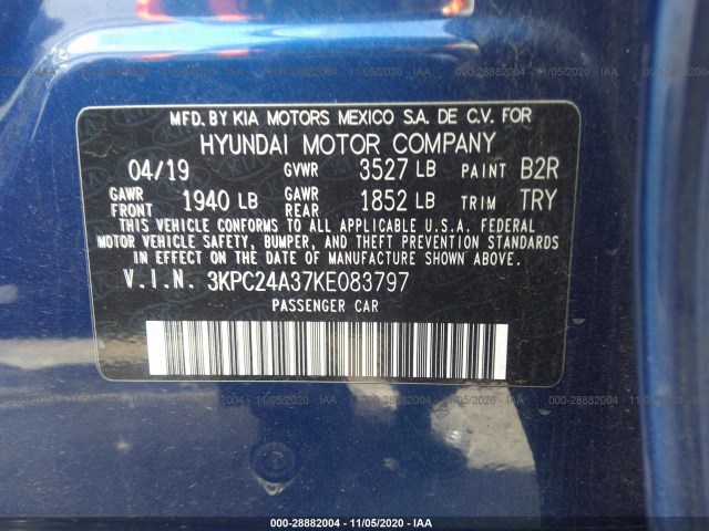 Photo 8 VIN: 3KPC24A37KE083797 - HYUNDAI ACCENT 