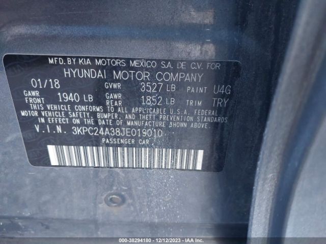 Photo 8 VIN: 3KPC24A38JE019010 - HYUNDAI ACCENT 