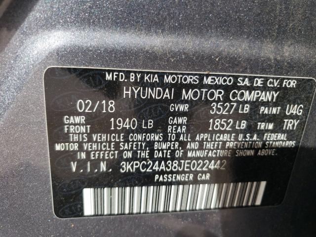 Photo 9 VIN: 3KPC24A38JE022442 - HYUNDAI ACCENT SE 