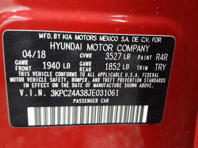 Photo 9 VIN: 3KPC24A38JE031061 - HYUNDAI ACCENT SE 