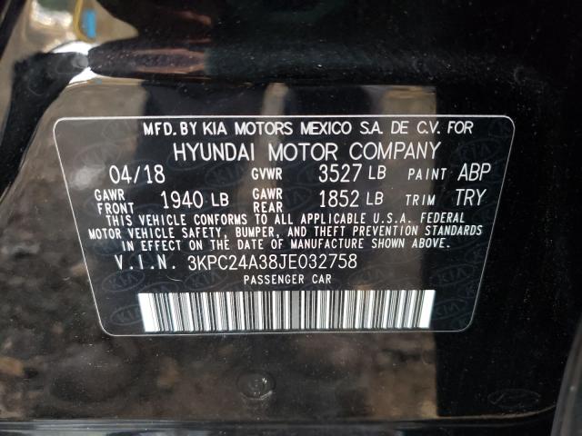 Photo 9 VIN: 3KPC24A38JE032758 - HYUNDAI ACCENT SE 