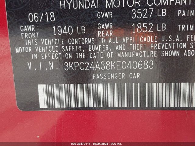 Photo 8 VIN: 3KPC24A38KE040683 - HYUNDAI ACCENT 