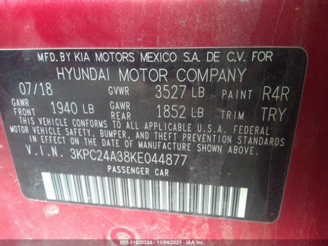 Photo 8 VIN: 3KPC24A38KE044877 - HYUNDAI ACCENT 