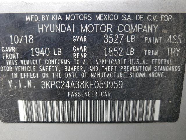 Photo 11 VIN: 3KPC24A38KE059959 - HYUNDAI ACCENT 