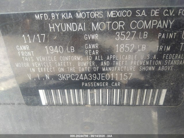 Photo 8 VIN: 3KPC24A39JE011157 - HYUNDAI ACCENT 