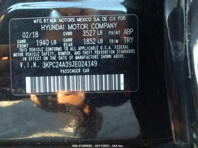 Photo 8 VIN: 3KPC24A39JE024149 - HYUNDAI ACCENT 