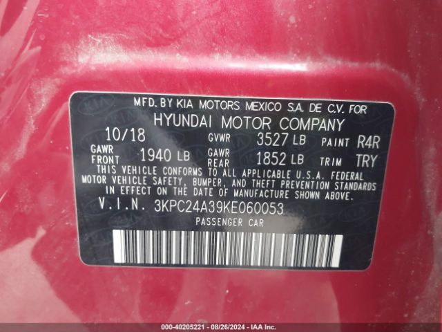 Photo 8 VIN: 3KPC24A39KE060053 - HYUNDAI ACCENT 