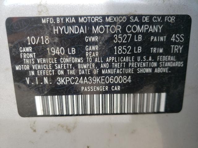 Photo 9 VIN: 3KPC24A39KE060084 - HYUNDAI ACCENT SE 