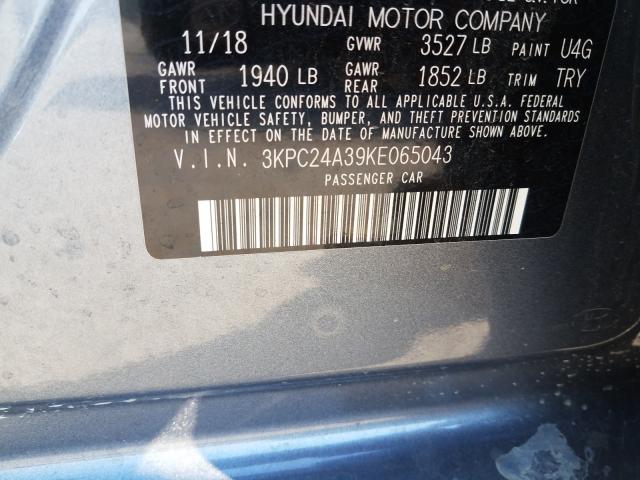 Photo 9 VIN: 3KPC24A39KE065043 - HYUNDAI ACCENT SE 