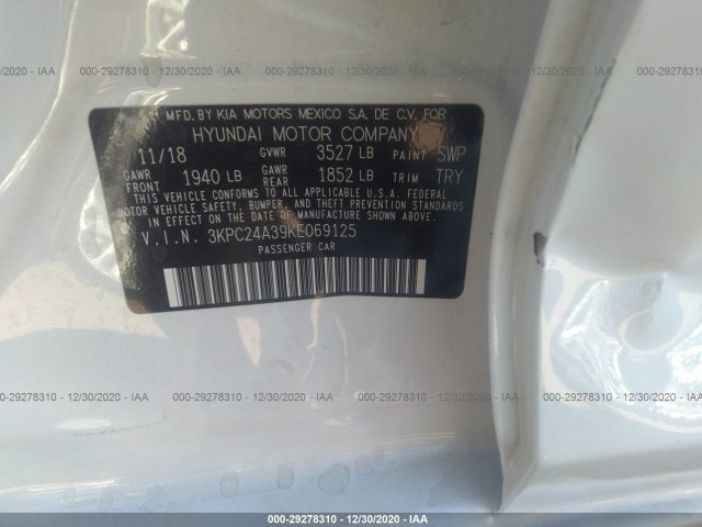 Photo 8 VIN: 3KPC24A39KE069125 - HYUNDAI ACCENT 