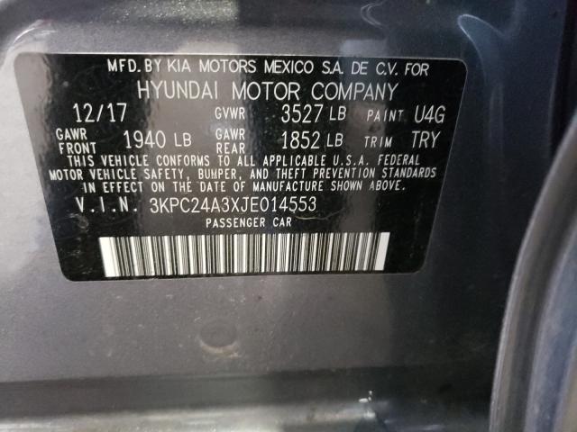 Photo 9 VIN: 3KPC24A3XJE014553 - HYUNDAI ACCENT SE 