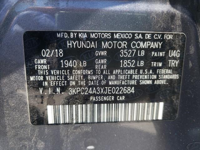 Photo 9 VIN: 3KPC24A3XJE022684 - HYUNDAI ACCENT SE 