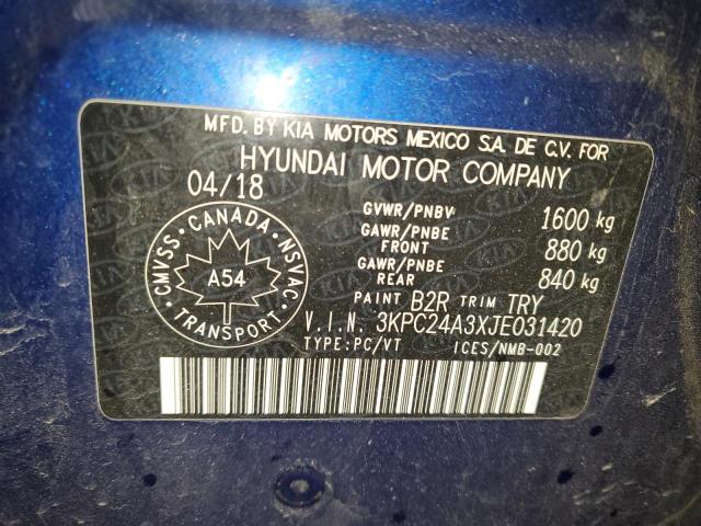 Photo 11 VIN: 3KPC24A3XJE031420 - HYUNDAI ACCENT 