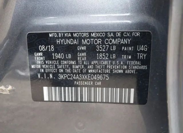 Photo 8 VIN: 3KPC24A3XKE049675 - HYUNDAI ACCENT 