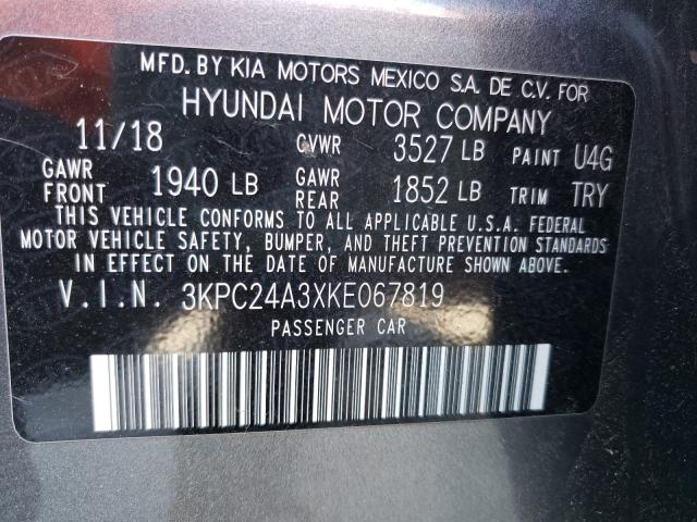 Photo 9 VIN: 3KPC24A3XKE067819 - HYUNDAI ACCENT SE 