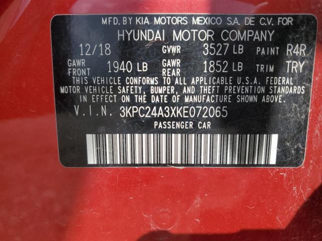 Photo 11 VIN: 3KPC24A3XKE072065 - HYUNDAI ACCENT SE 