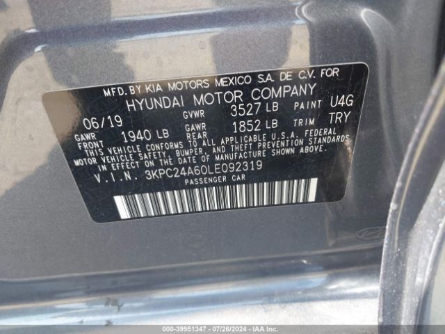 Photo 8 VIN: 3KPC24A60LE092319 - HYUNDAI ACCENT 